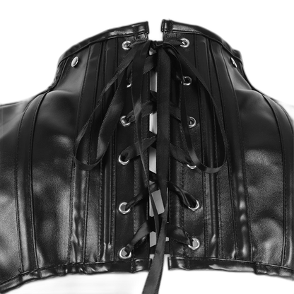 PU Leather High Collar Kink Harness