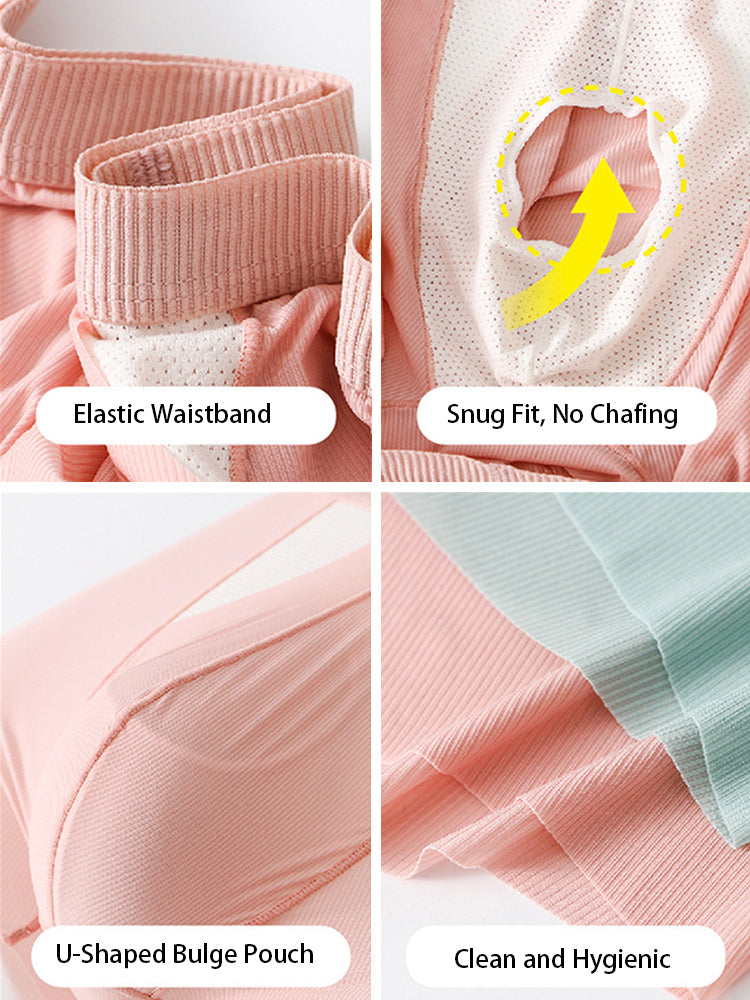 3 Pack Split-Support Men's Trunks- Breathable & Bulge-Enhancing