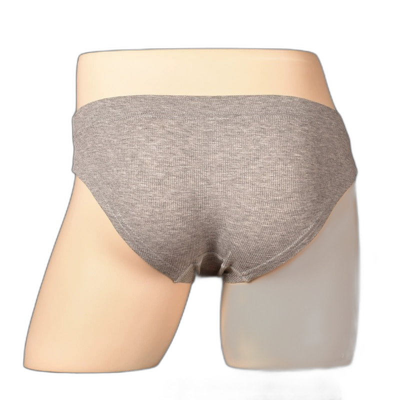 2 Pack Men's Ribbed Briefs with Decorative Button and Contour U-Pouch
