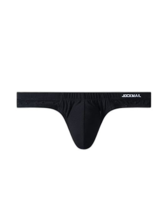 Men's Simple Breathable Mesh Pouch Thong & Strings