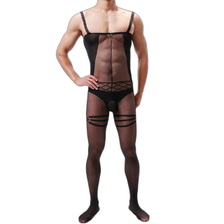 Mesh Charm Suspender One Piece Stockings