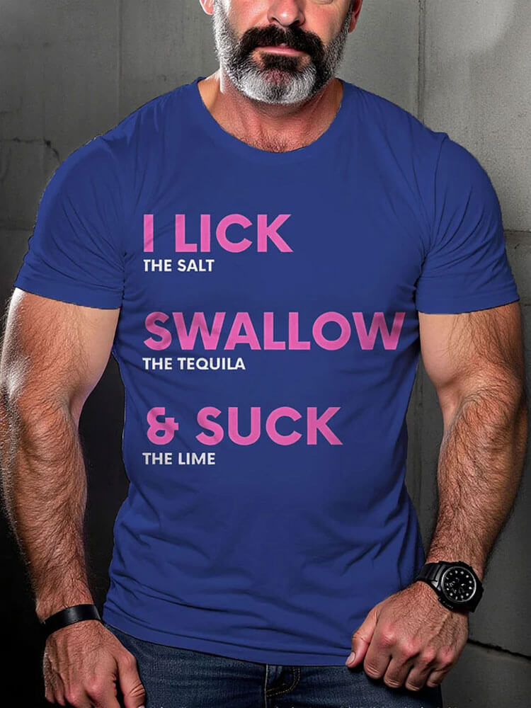 LGBTQ Gay I Like Swallow Suck Rainbow Print T-shirt