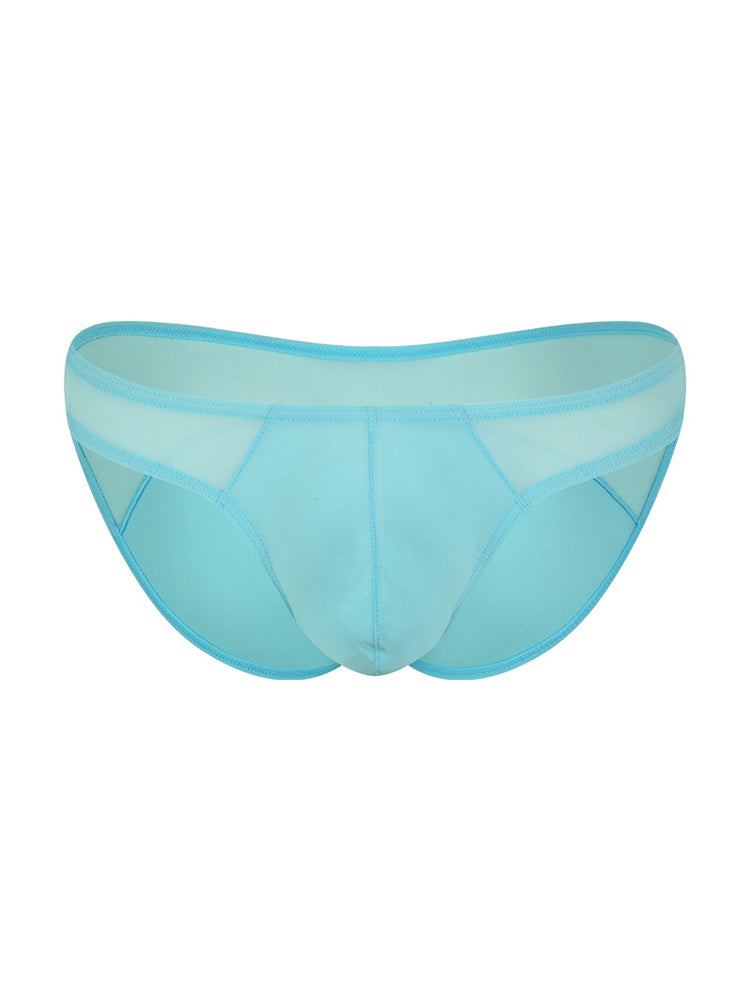 Men's Sexy Solid-Color Mesh-Panel Briefs
