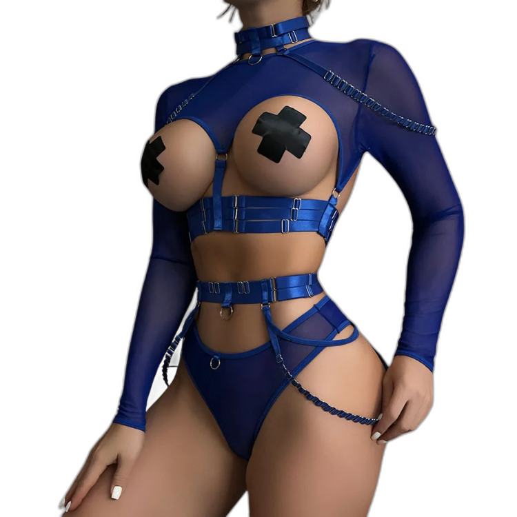 Unsubtle Temptress Bondage Bodysuit Set