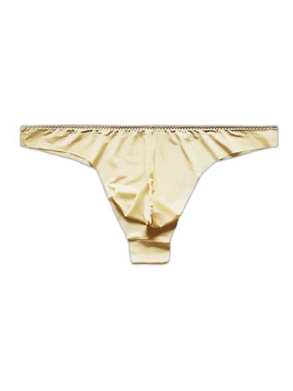 4 Pack Men's Seamless Ice Silk Sports Sexy Solid Color Thong & Strings