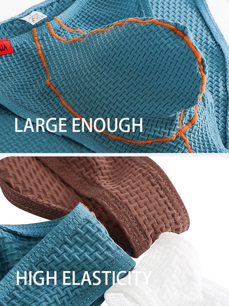 3 Pack Men's Ice Silk High-Elastic Breathable Briefs for Sports