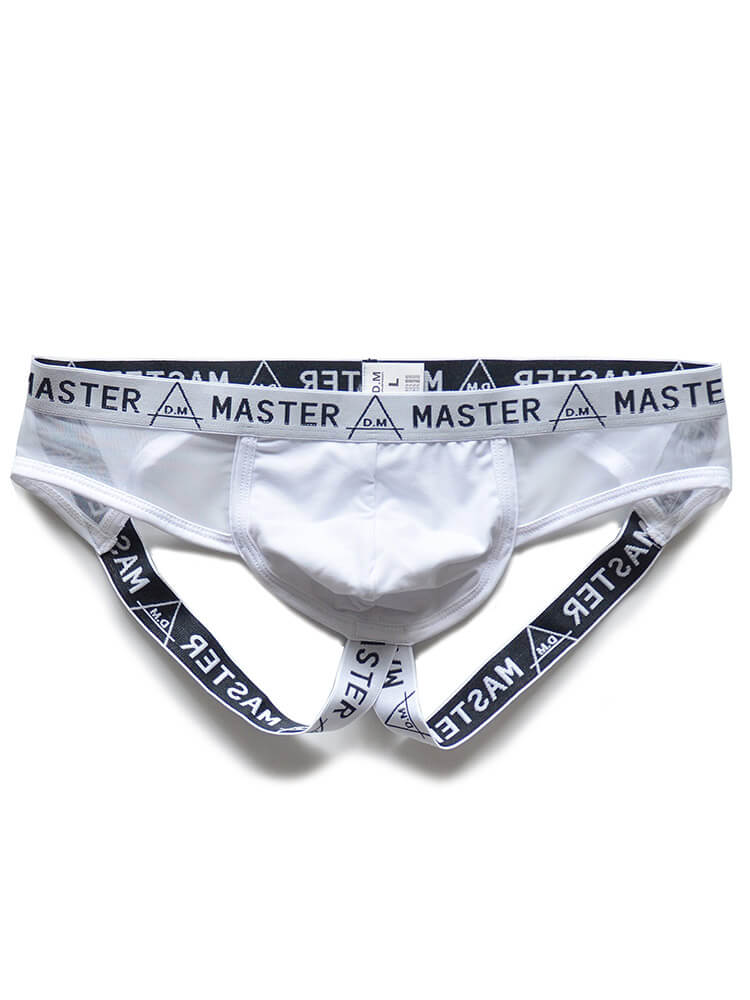 D.M Men's Letters Pattern Low-Rise Jockstrap