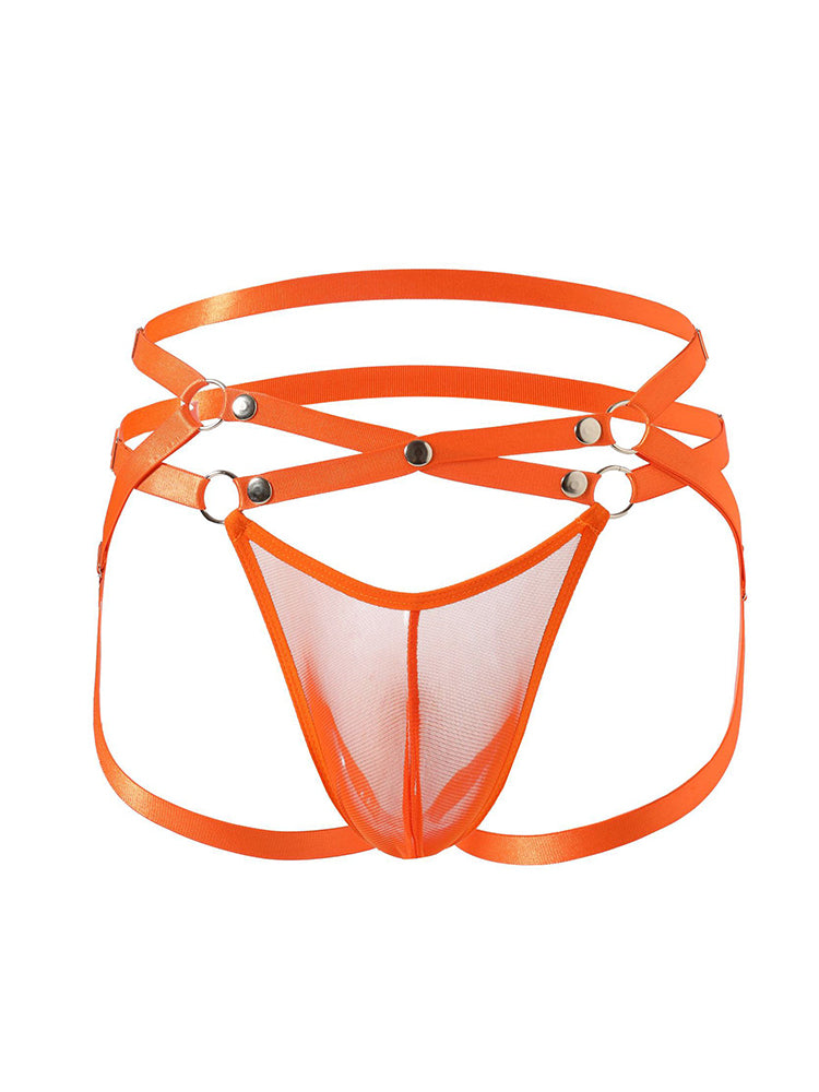 Men's Hollowed-out Cross-strap Binding Sexy Thong