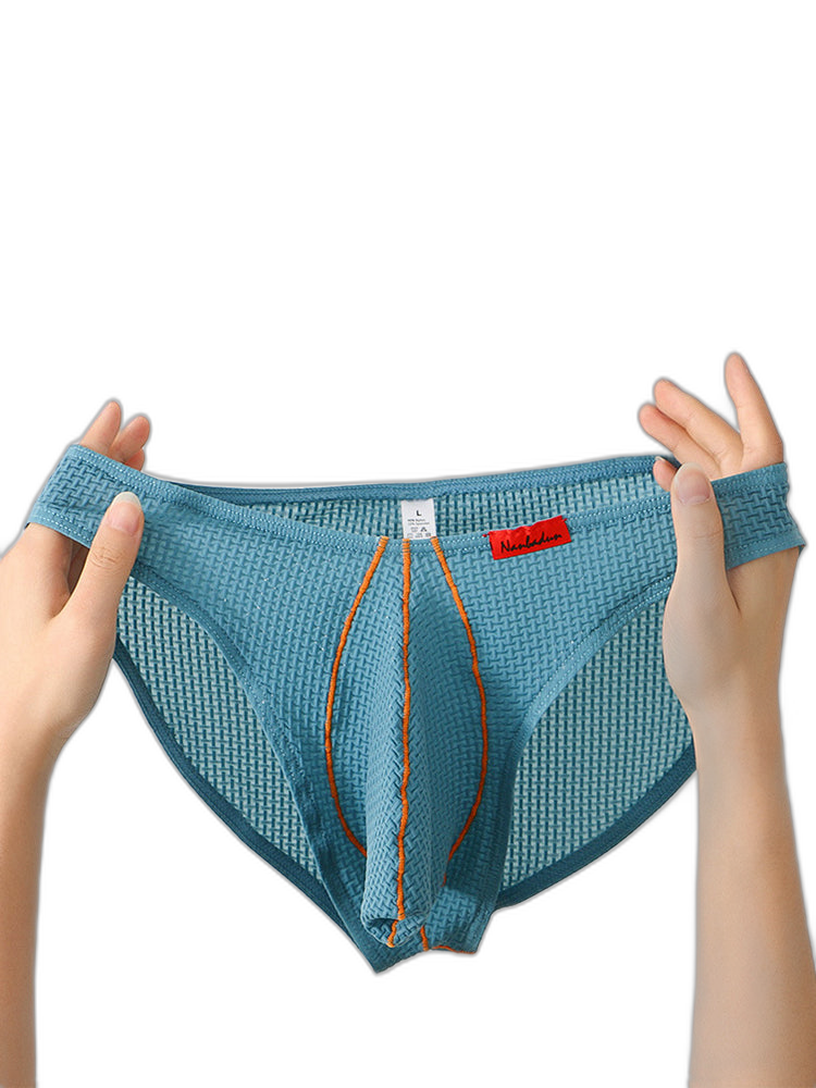 3 Pack Men's Ice Silk High-Elastic Breathable Briefs for Sports