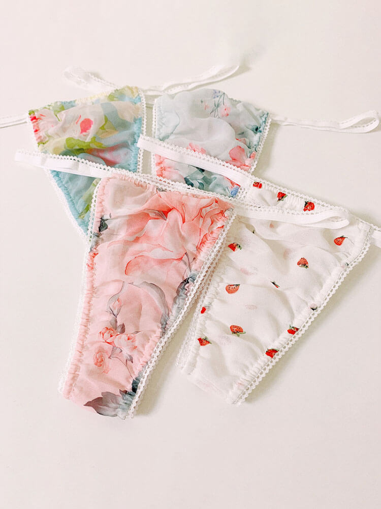 Men's Printed Design Thin Waist Pouch Thong