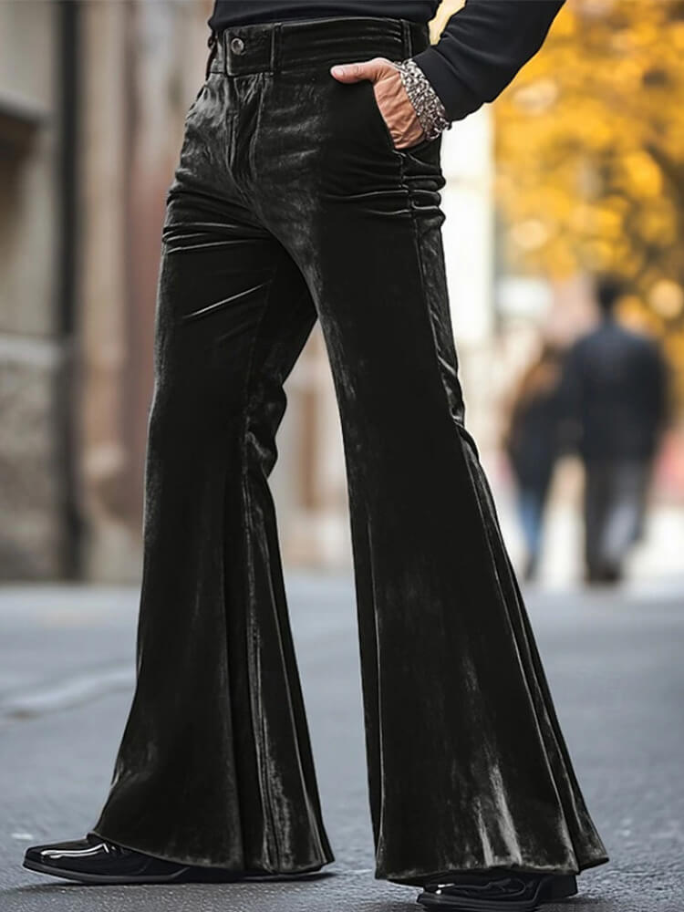 Men's Fashion Solid Color Velvet Flared Pants