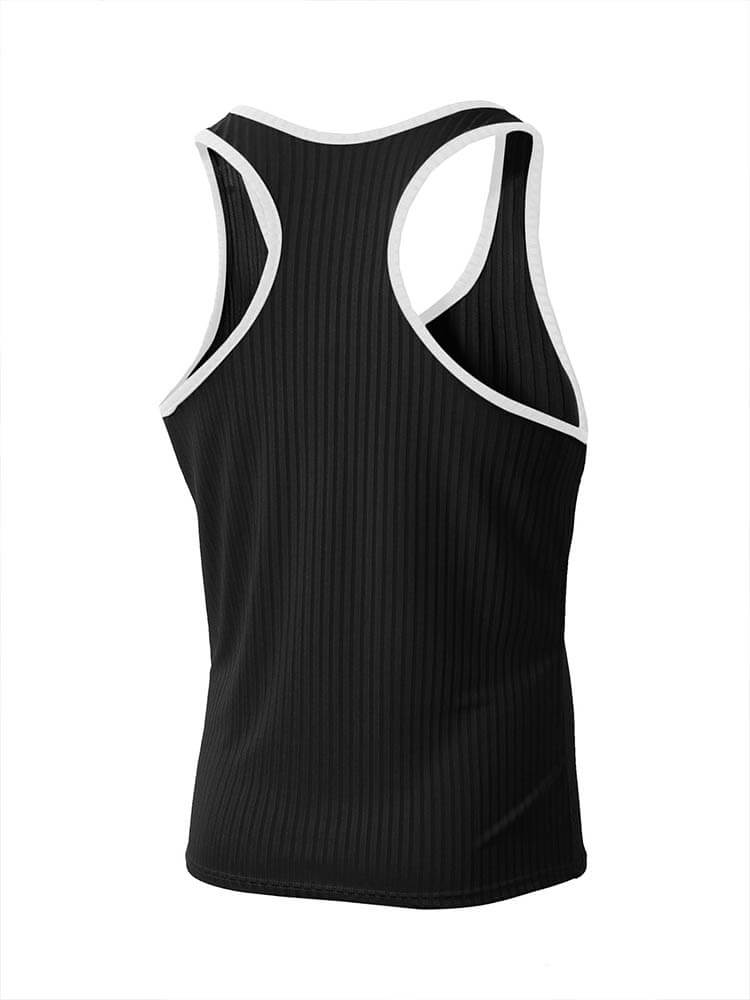 Men's Knitted Vertical Striped Racerback Vest