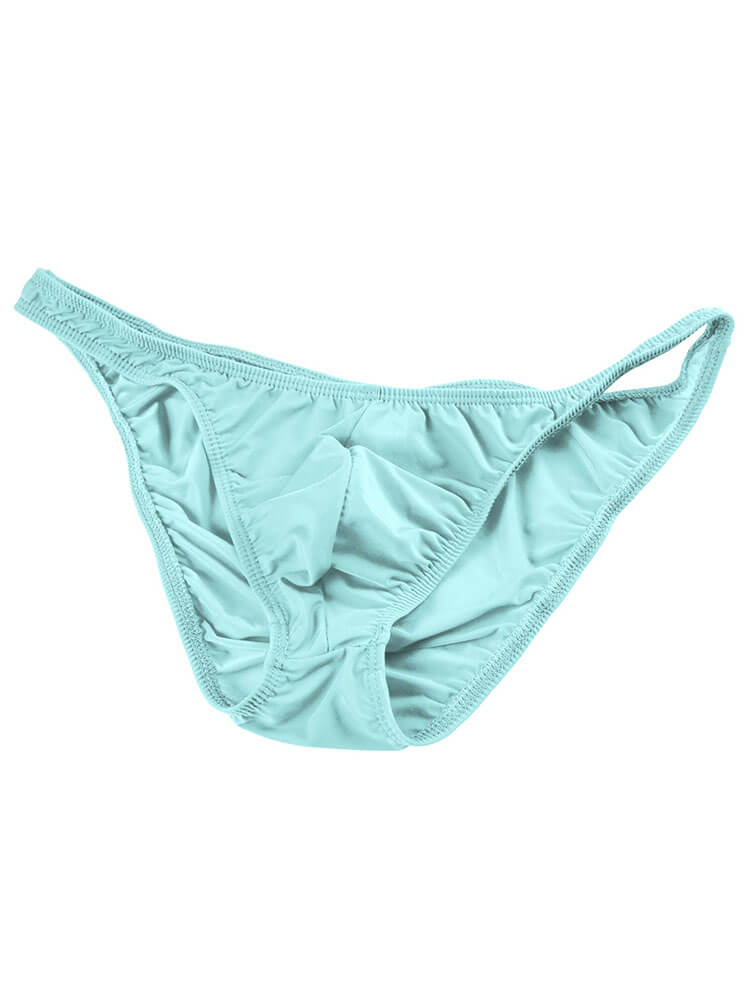 Men's Sexy Solid Color Ice Silk Low Waist Briefs