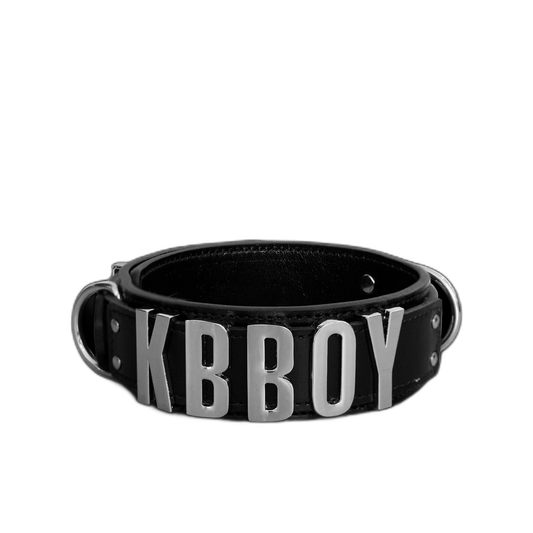 Tumbled Leather Alphabet Collar