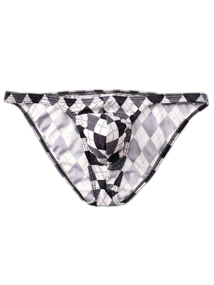 Rhombus Check Pattern Pouch Briefs