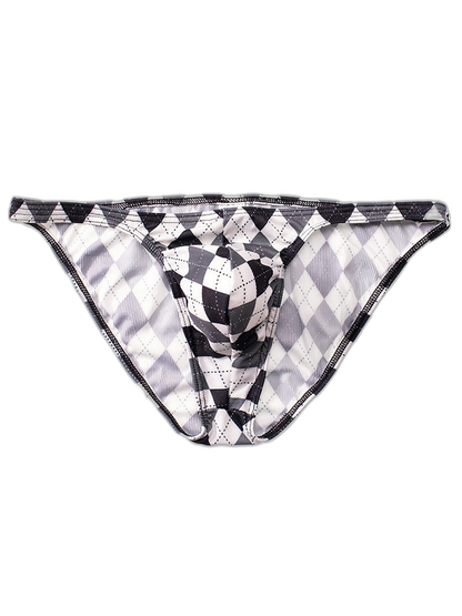 Rhombus Check Pattern Pouch Briefs
