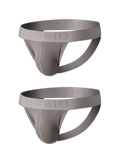 2 Pack Men's Ribbed U-Pouch Sexy Jockstrap