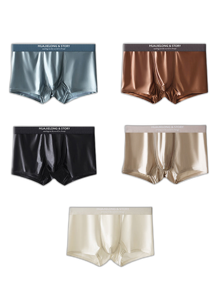 3 Pack Men's Solid-Color Breathable Trunks
