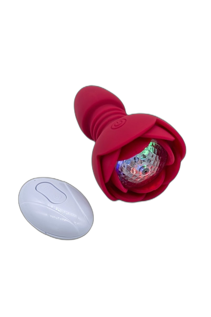 Red Rose Light Up Anal Plug