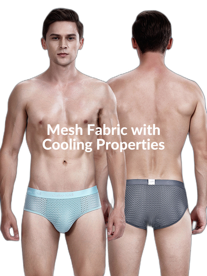 4 Pack Breathable Ice Silk Antibacterial Men's Briefs