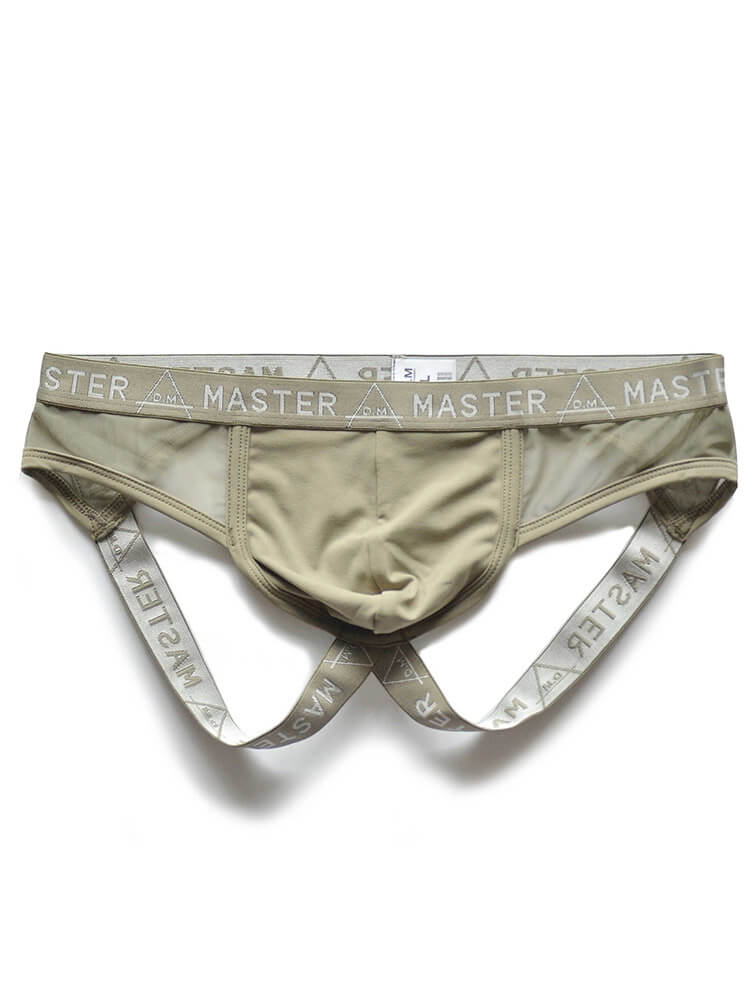 D.M Men's Letters Pattern Low-Rise Jockstrap