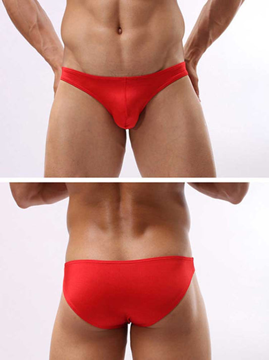 Men's Sexy Low-Rise Tight Quick-Dry Ice Silk Swim Briefs