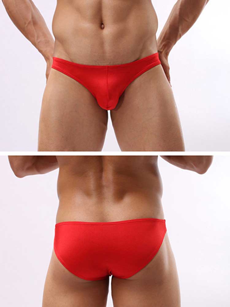 Men's Sexy Low-Rise Tight Quick-Dry Ice Silk Swim Briefs