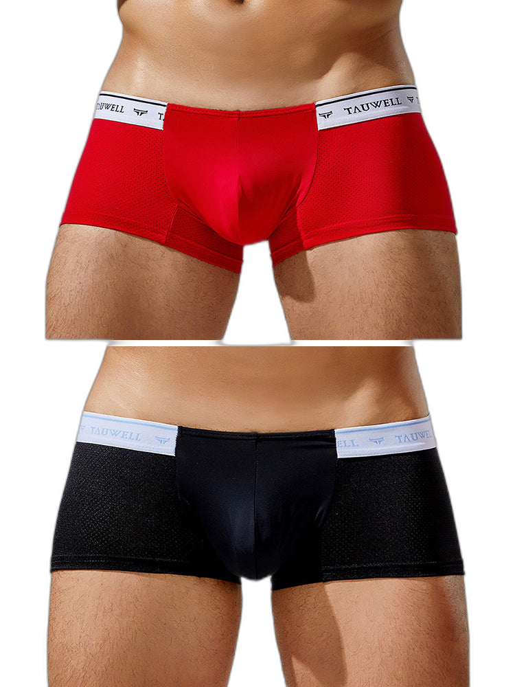 2 Pack Men's Sexy Comfortable Breathable Solid Color Trunks