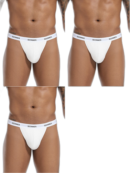 3 Pack Men's Sporty Cut Comfy Waistband Moisture-Wicking Briefs