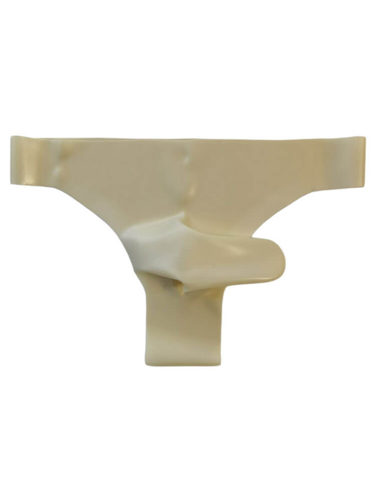 Men's Solid-Color Separate Pouch Latex Thong