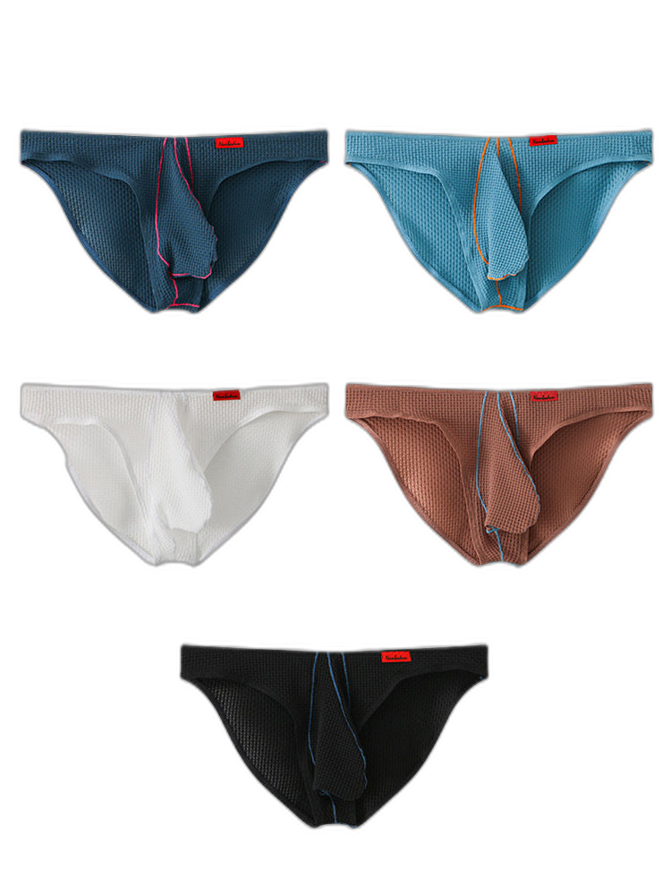 3 Pack Men's Ice Silk High-Elastic Breathable Briefs for Sports