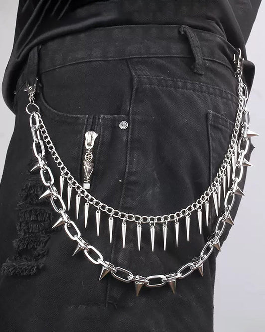 Gothic Dark Punk Studded Double-Layer Pant Chain