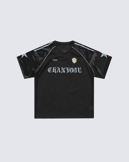Y2K Star Patch Mesh Football Jersey Tee New