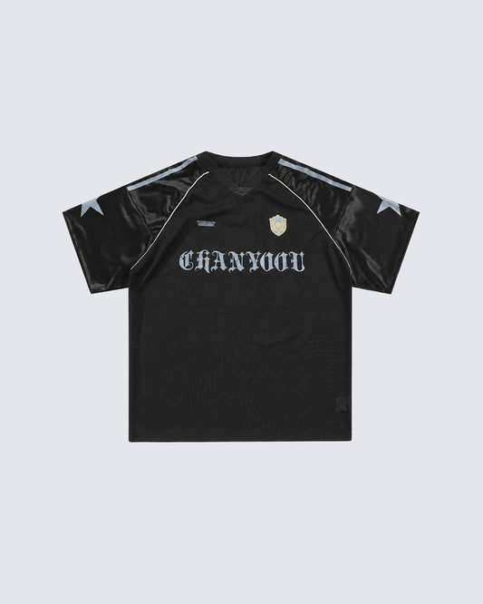 Y2K Star Patch Mesh Football Jersey Tee New