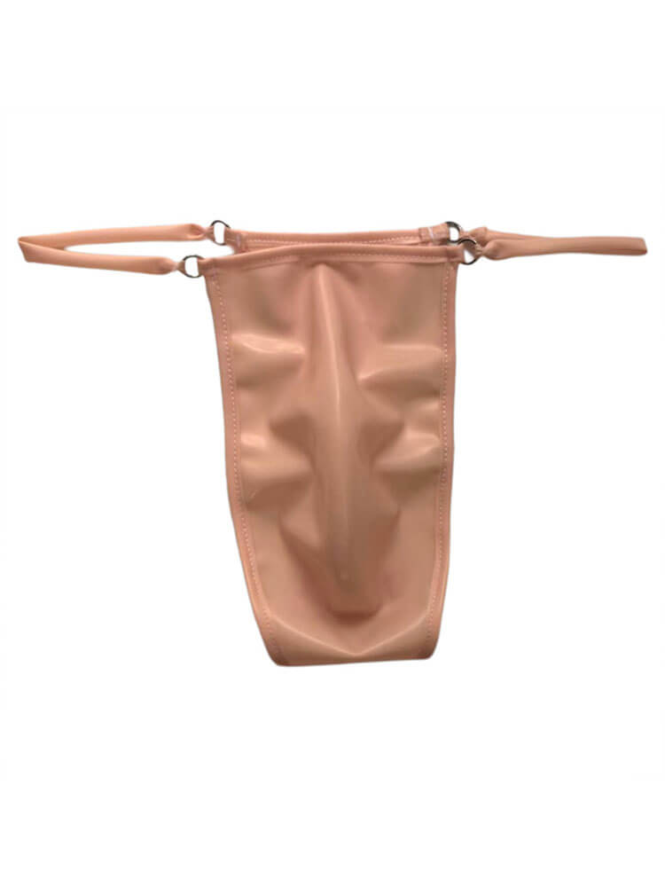Men's Sexy Thin Straps Low-Rise Latex Thong