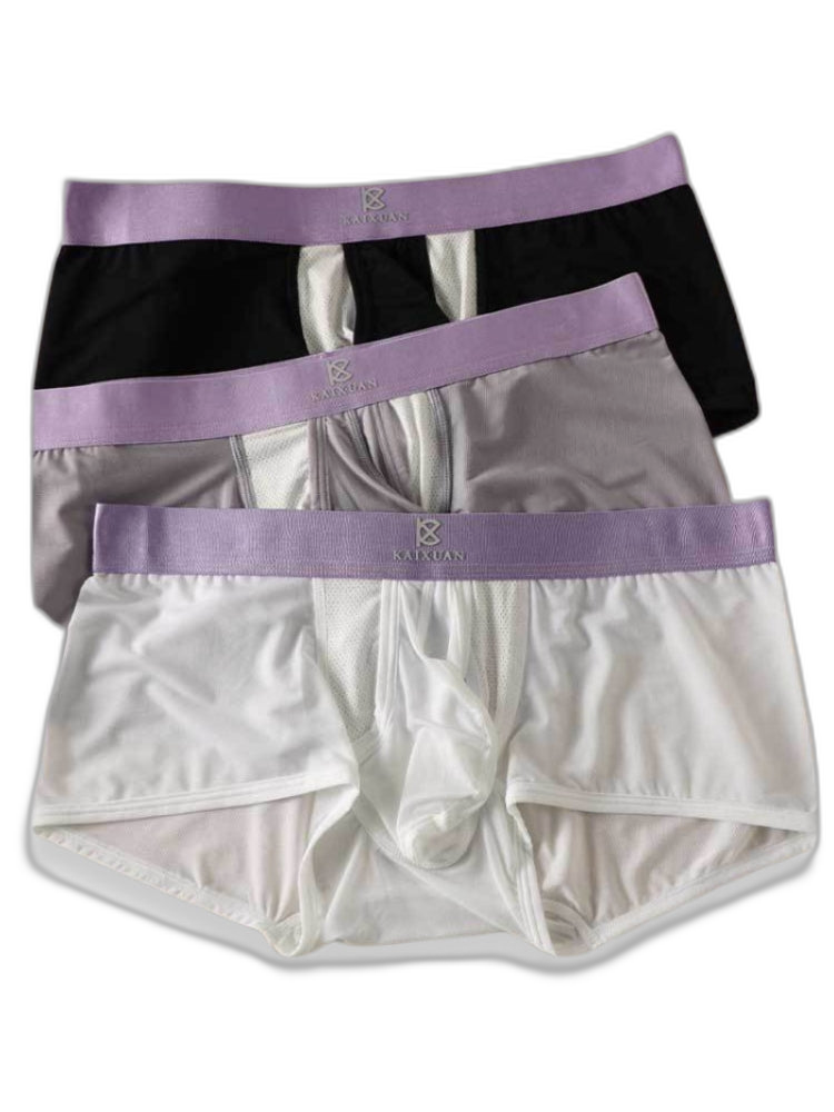 3 Pack Men's Supportive Pouch Lightweight Antibacterial Cooling Trunks