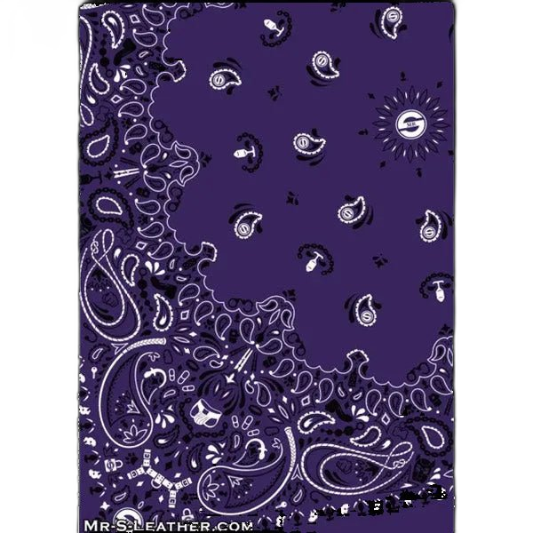 Mr.S Leather Zipper Pocket Neck Hanky - Purple