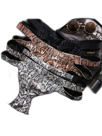 2-pack Men's Snake Print Hollow Briefs