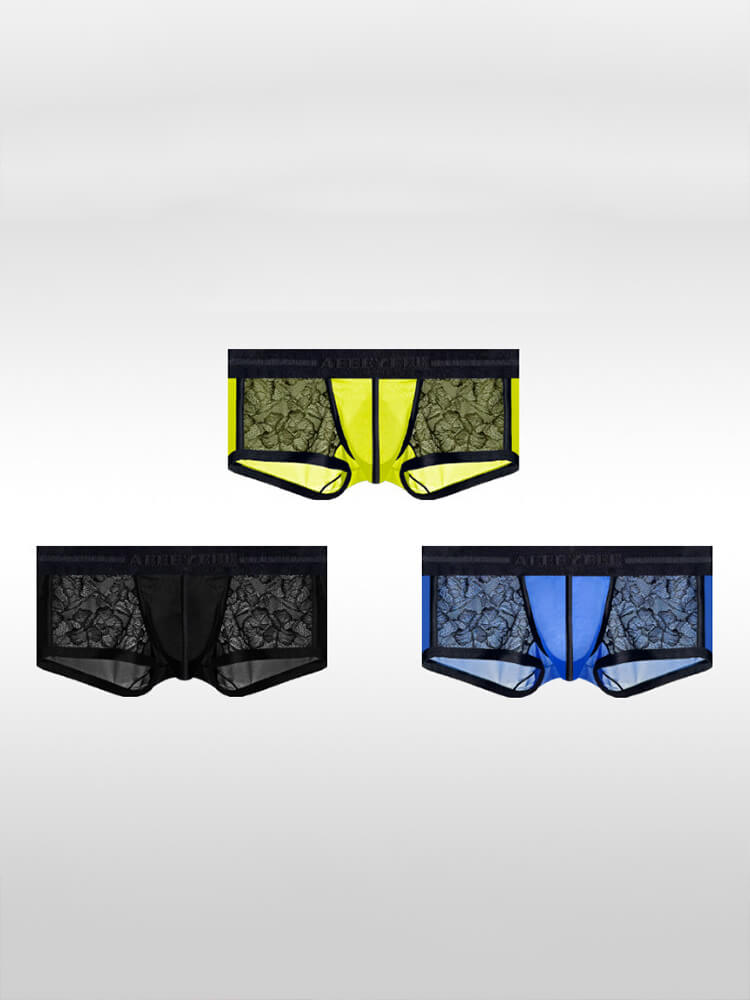 Men's Ice Silk Lace Sexy Sheer Ultra-Thin Trunks