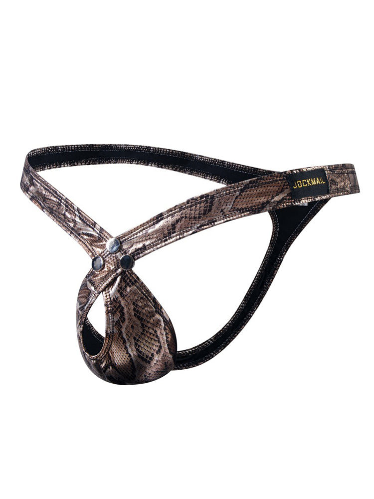 Jockmail High Stretch Snake Print Polyester Thongs