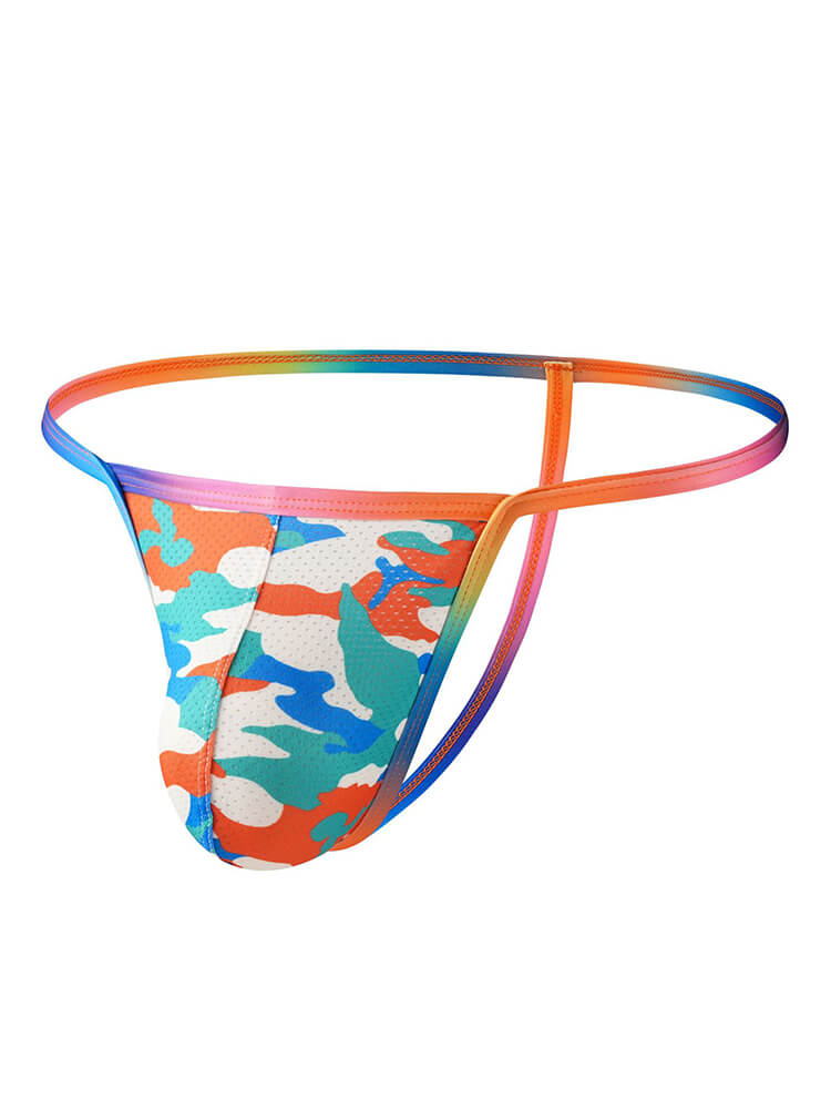 Men's Sexy Low-Rise Camouflage Printed Thong