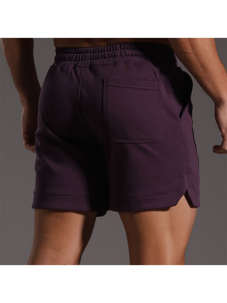 Men's Casual Fitness Running Solid Color Slits Shorts
