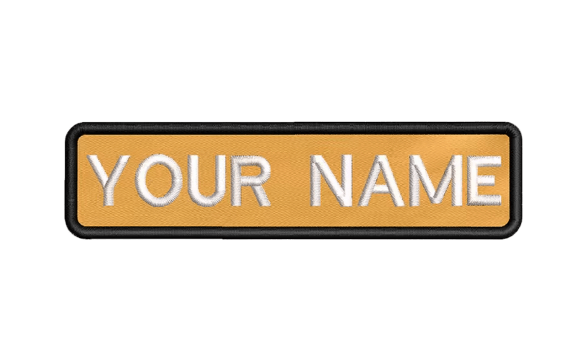 Custom Patch 10cmX2.5cm Yellow/White