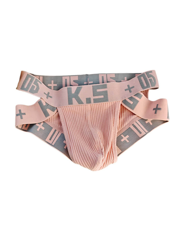 Men's Sexy High-Cut Ribbed Cotton Athletic Briefs