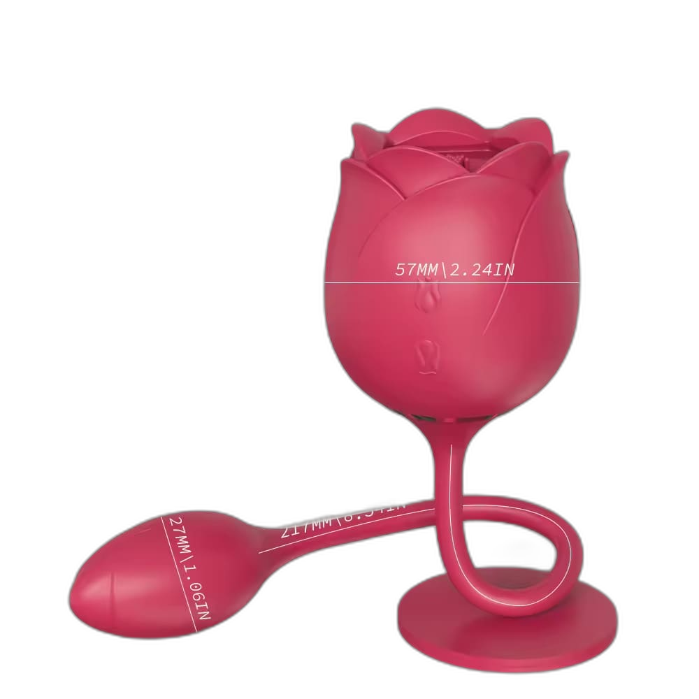 Immortal Flower - Rose Glow 2-in-1 Clitoral Suction Stimulator with Egg Vibrator
