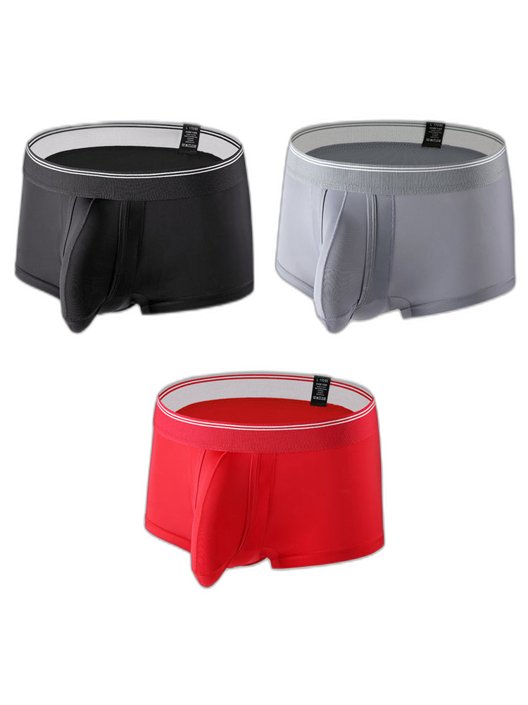 3 Pack Men's Mid-Rise Separation Breathable Elastic Trunks