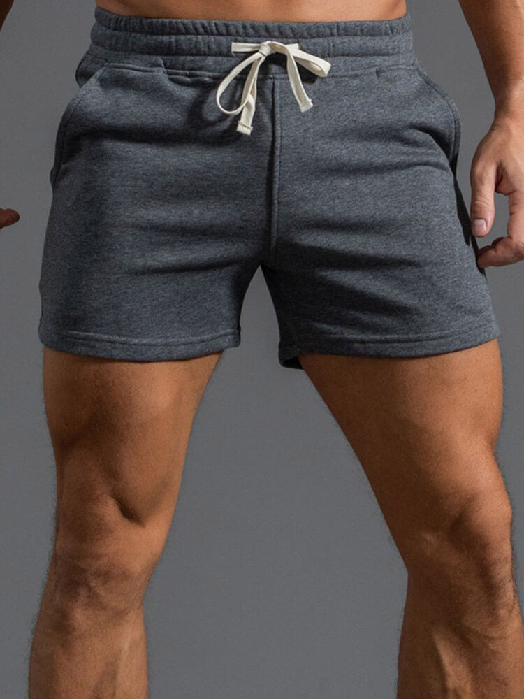Men's Casual Solid Cotton Gym Shorts
