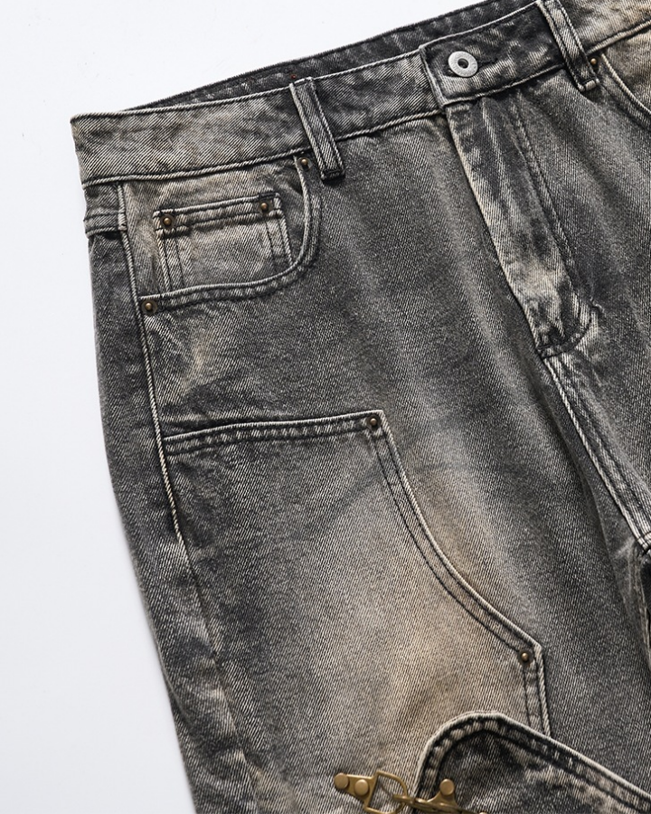 KIIKIO High Street Asymmetric Flared Slim Fit Jeans