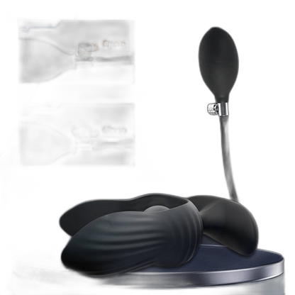 Petal - Inflatable Vibrating Butt Plug - Black Anal Dilator
