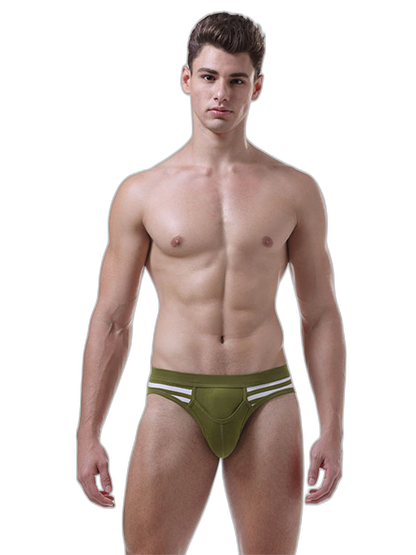 3 Pack Men's Mid-Rise Cotton Striped Briefs